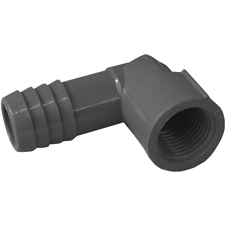 Boshart 3/4 In. x 1/2 In. FIP 90 Deg. Reducing Polypropylene Insert Elbow 1/4 Bend UPVCFRE-0705